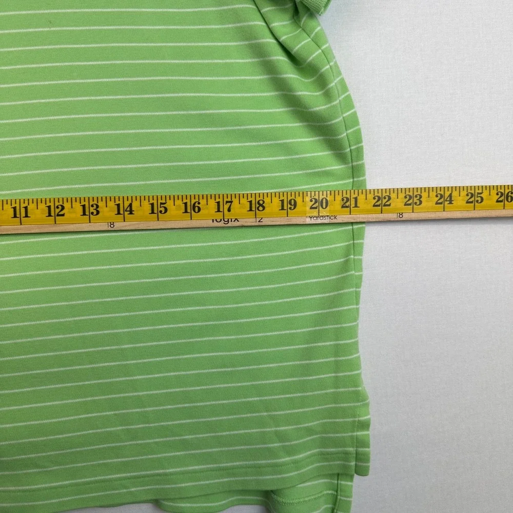Polo‎ Ralph Lauren Striped Polo Shirt Men's Large Green Good Custom Fit